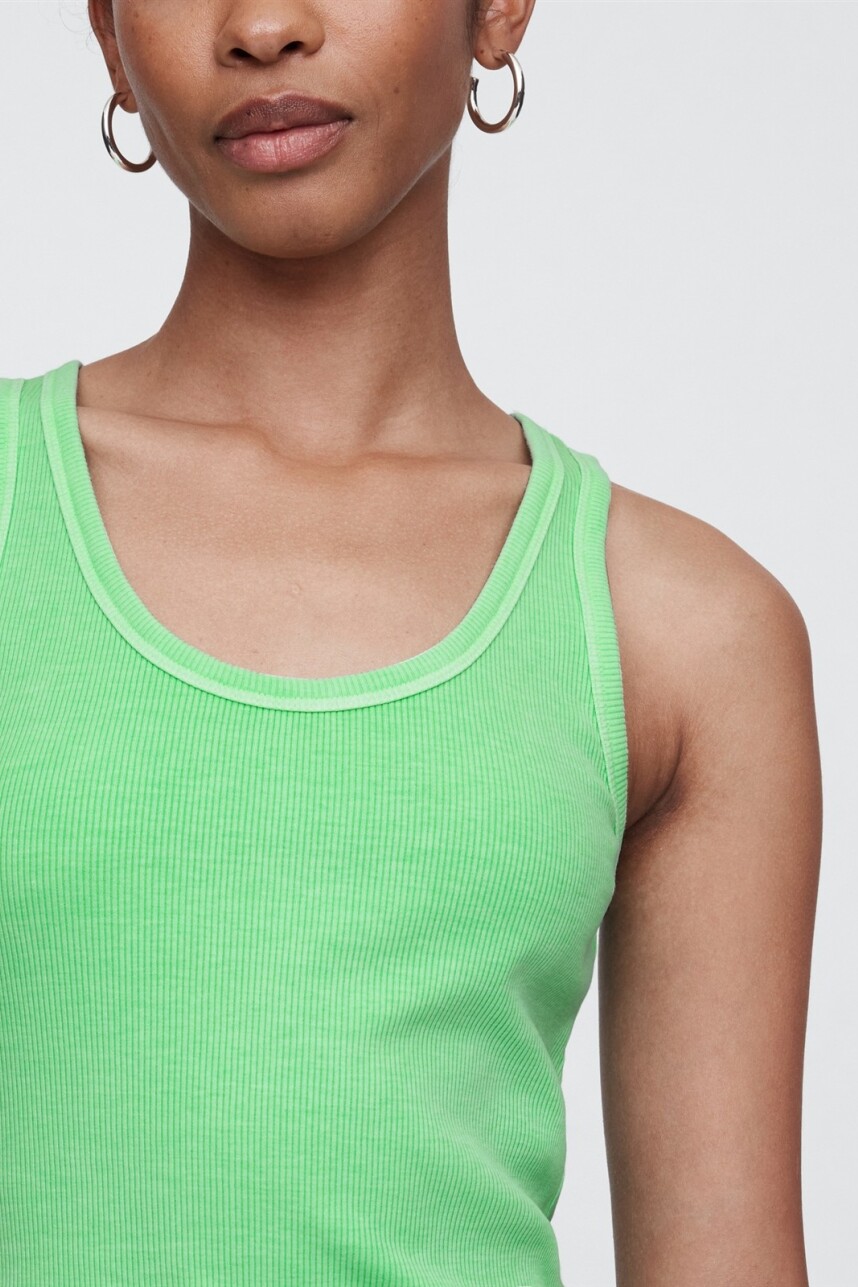 Musculosa Rib Mujer Neon Lime Green