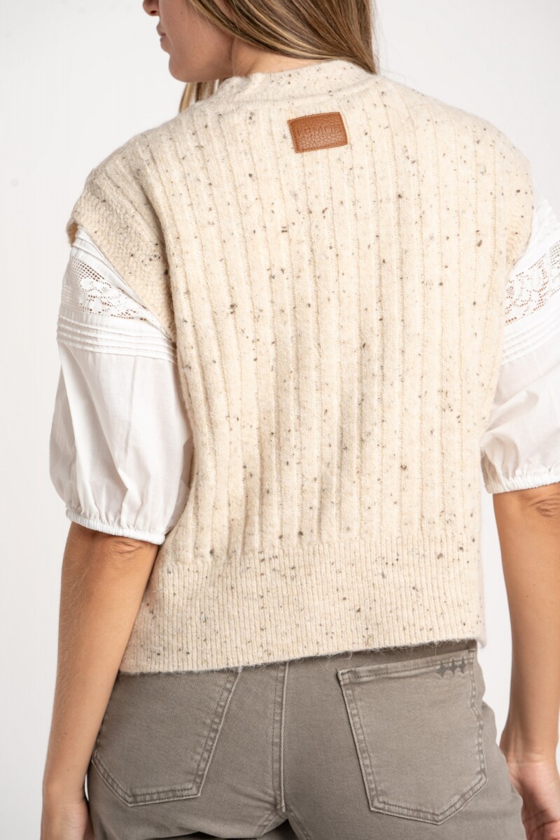 Chaleco Texturado Bouttonne Beige Melange
