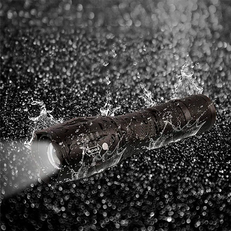 Linterna recargarable 10 W con cargador y batería NEGRO