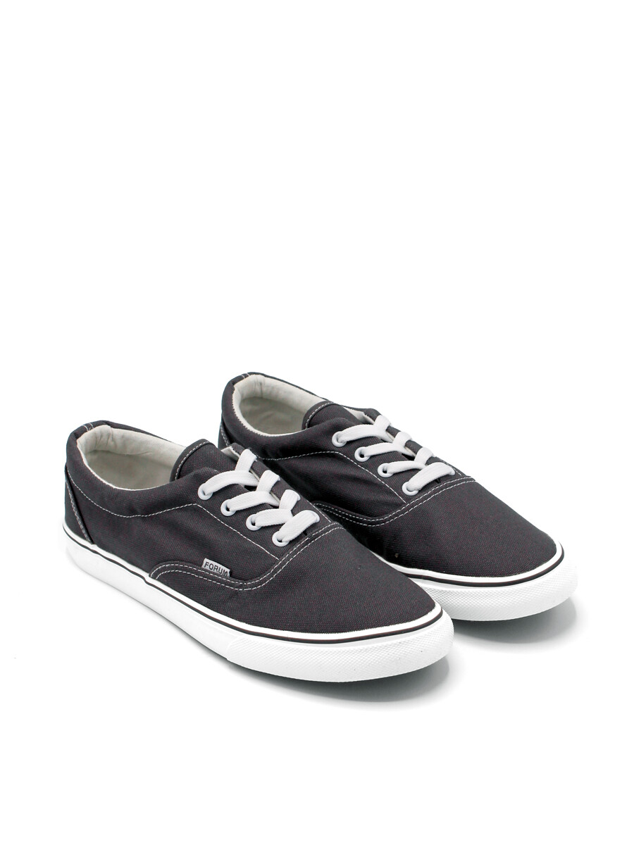 Calzado de Lona con Cordón - Gris Oscuro 
