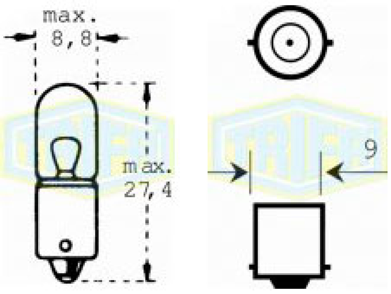LAMPARA - BAYONETA 12V 4W - BA9S TRIFA 