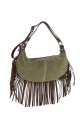 Cartera con flecos verde