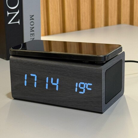 Reloj Despertador Multifuncional con Carga Inalámbrica y Bluetooth Reloj Despertador Multifuncional con Carga Inalámbrica y Bluetooth