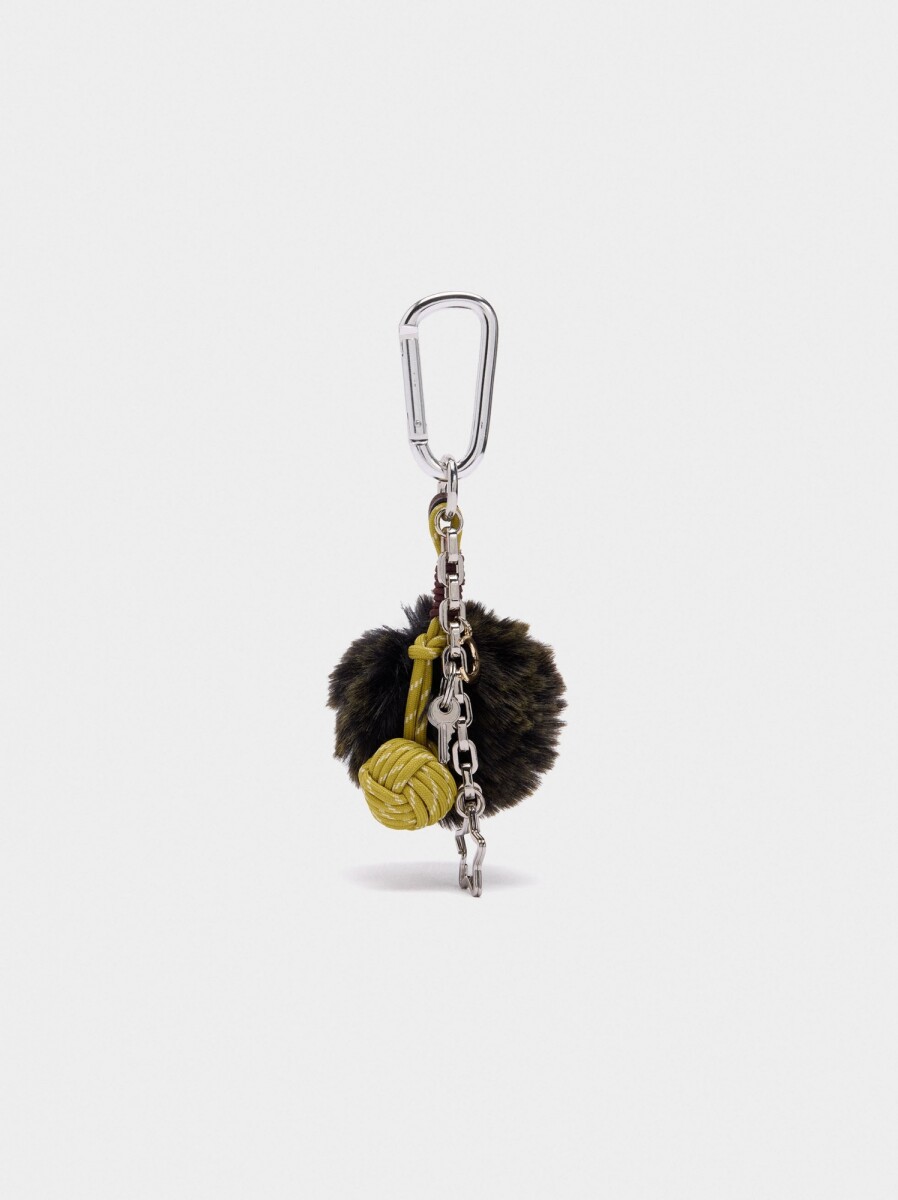 Llavero Charm Pompón Y Estrella - verde 