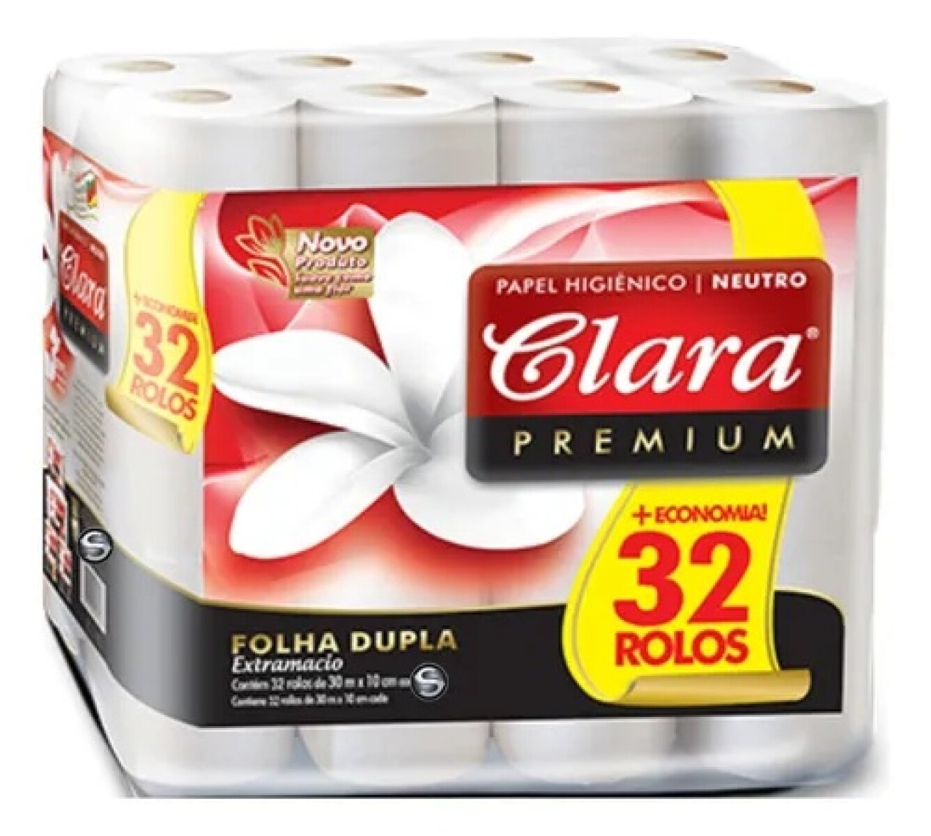 PAPEL HIGIENICO CLARA PREMIUM DE 30 METROS PACK X32 ROLLOS DOBLE HOJA 