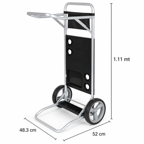 Carrito Playa p/Sillas y Sombrilla Convertible en Mesa Mor Negro