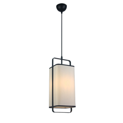 Lámpara colgante E27 Ø180mm acero negro y tela IX9560