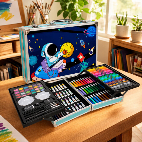 Set de Arte Infantil en Valija 145 Piezas Azul 1