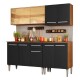 Mueble de cocina completo 169cm rústico Negro
