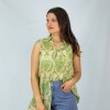Camisa Sin Manga Animal Print -Flower Green