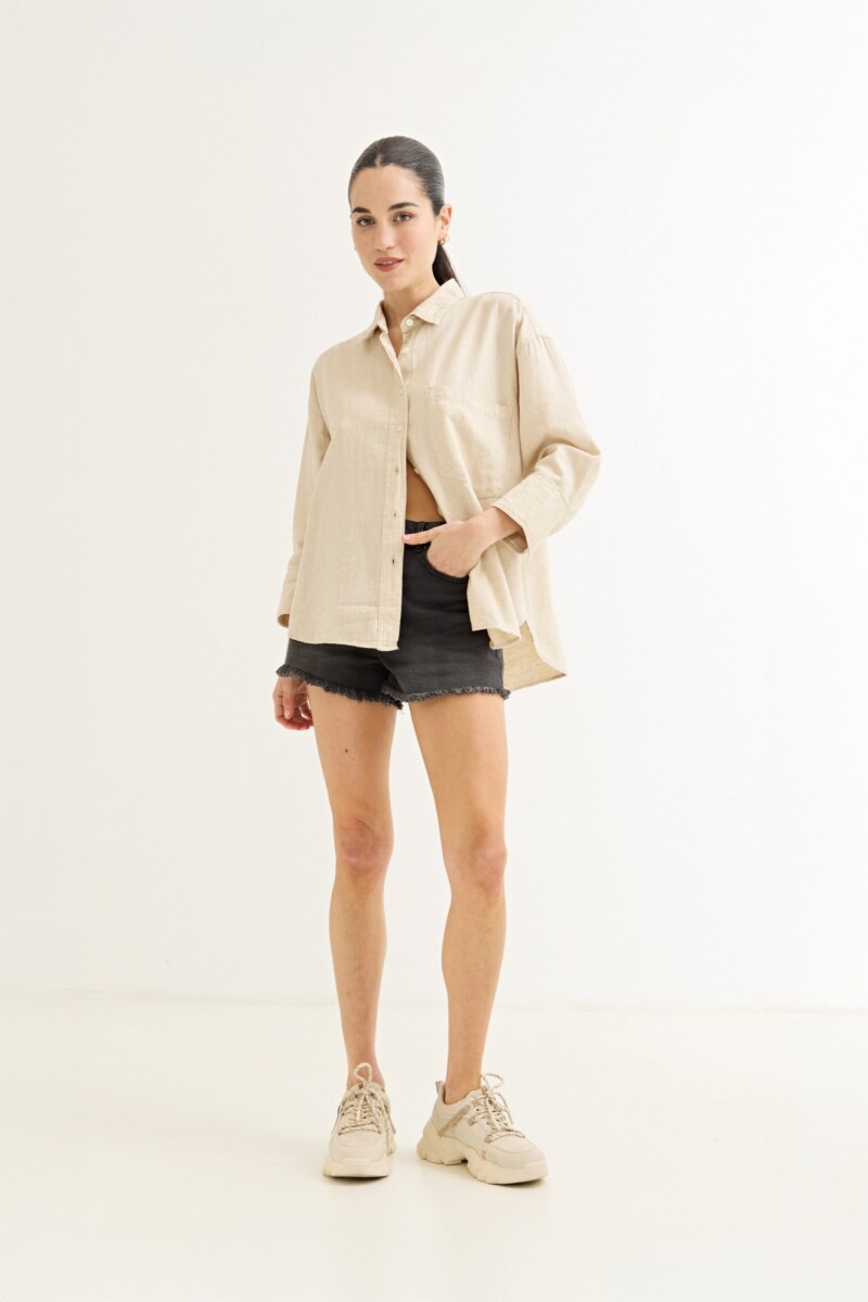 Camisa lisa básica BEIGE