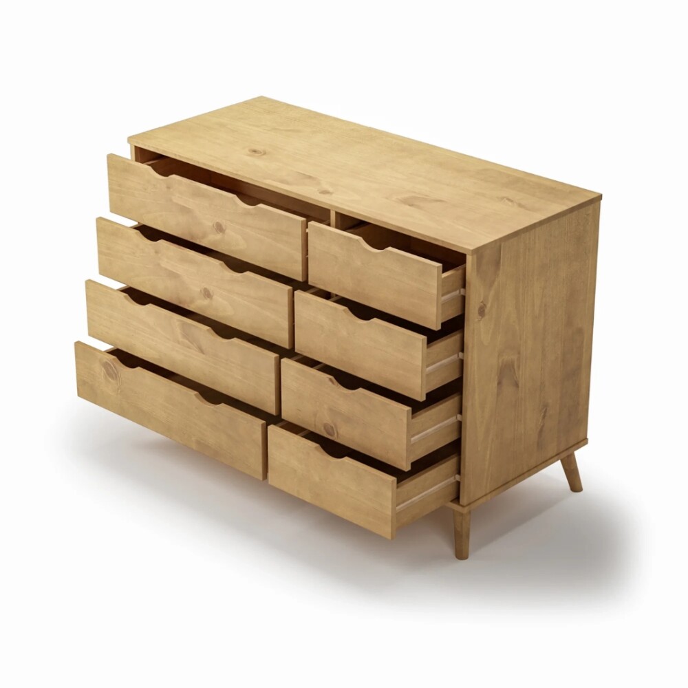 Cómoda 8 Cajones Madera - Linea Dublin Natural