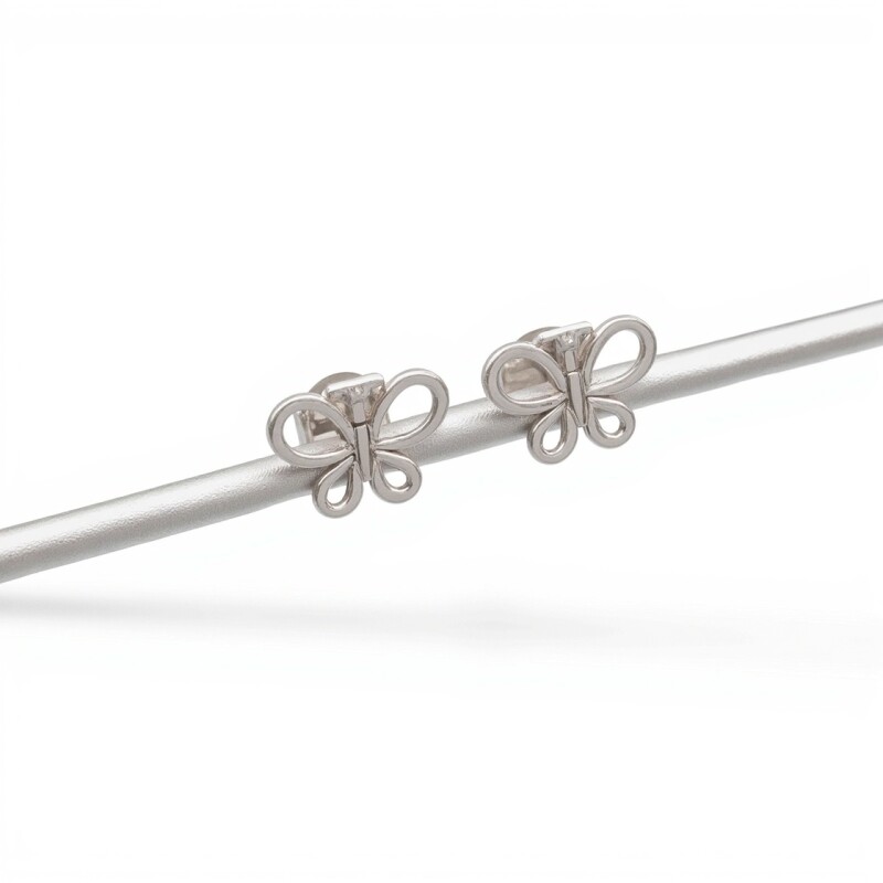 Caravanas Mariposa-Plata 925-Sin piedra-CA3477 sinpiedra