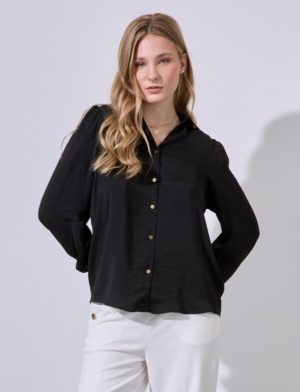 Camisa Gasa Saten NEGRO