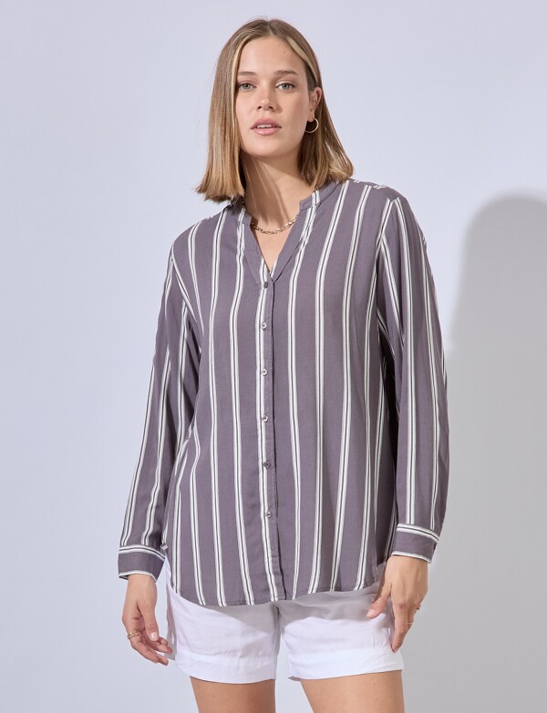 Camisa Lineas GRIS