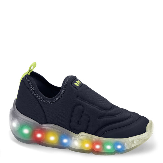 Championes de Niño Bibi Azul Marino - Amarillo Fluo
