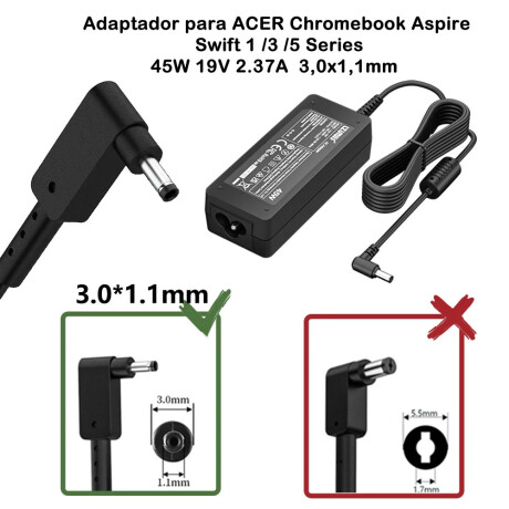 Cargador Para Notebook Acer 19v 65w Pincho Fino 3.0 X 1.0 Mm Cargador Para Notebook Acer 19v 65w Pincho Fino 3.0 X 1.0 Mm