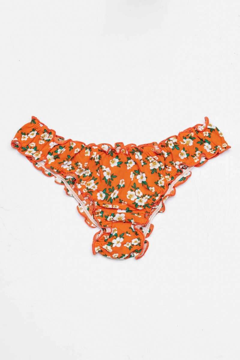 Pantie Cata [B40] - Flores Naranja 