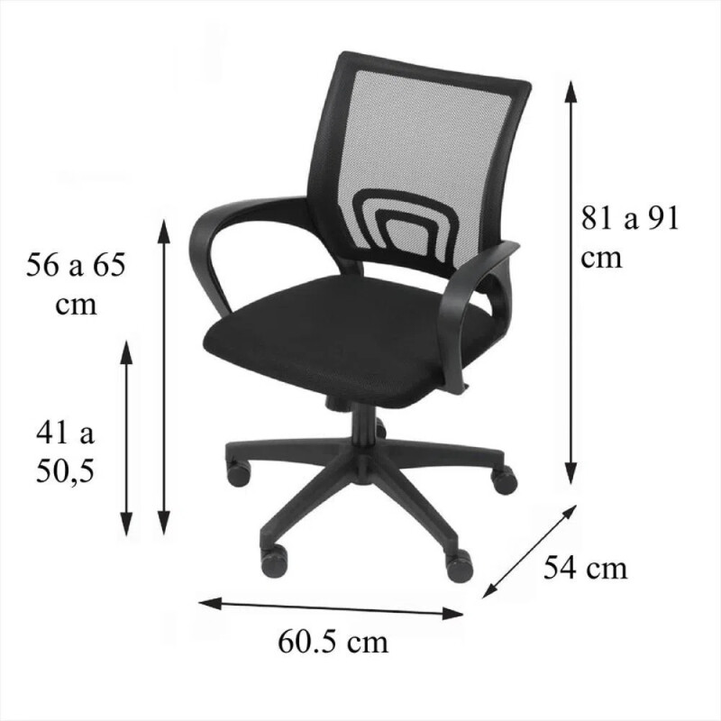 Silla Giratoria De Escritorio Oficina Regulable Ergonómica Negro