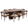 JUEGO COMEDOR ZV 03 RIPADO 8 PUESTOS- NOGAL (CD) Unica