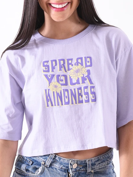 REMERA SPREAD YOUR KINDNESS LILA