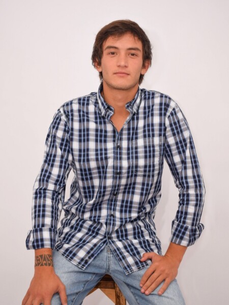 CAMISA HALOGEN VERONA AZUL GRIS