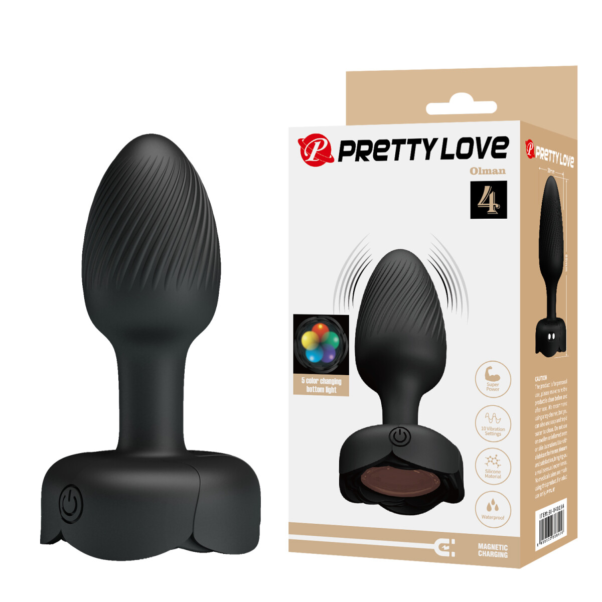 Plug Anal Vibrador Luz Led Olman Pretty Love 