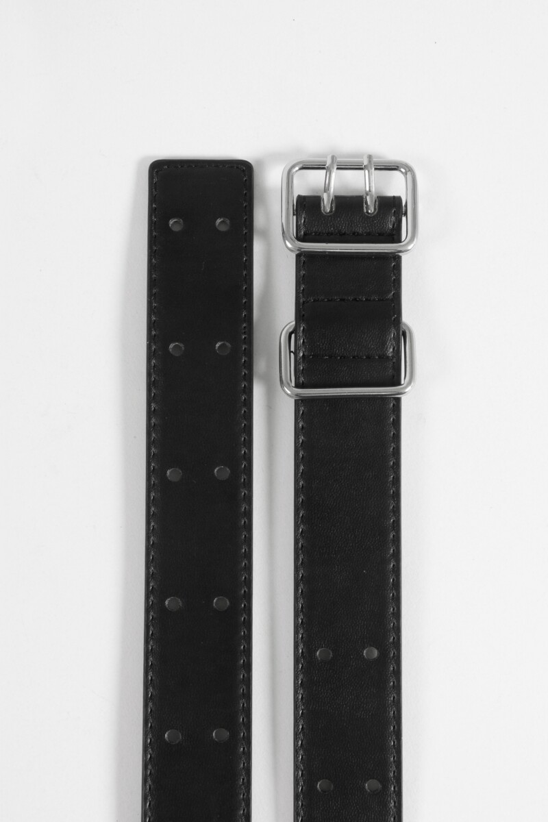 Cinturón básico hebilla rectangular negro