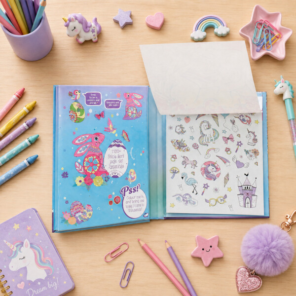 Set de Arte Infantil para Colorear con 6 Marcadores Blanco 1
