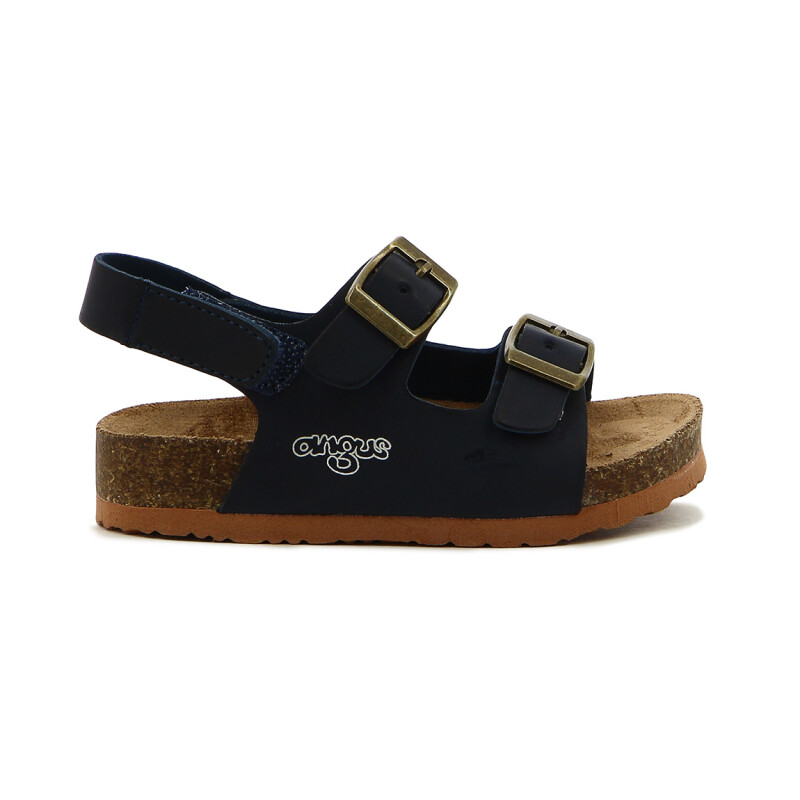 Angus Sandalia Niño Dos Tiras C/ Hebilla Y Pulsera Con Velcro Marino