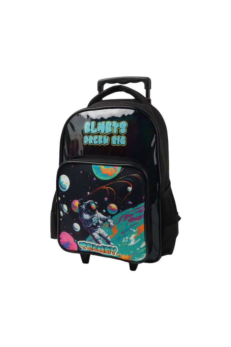 Mochila con carrito + cartuchera Trendy Negro