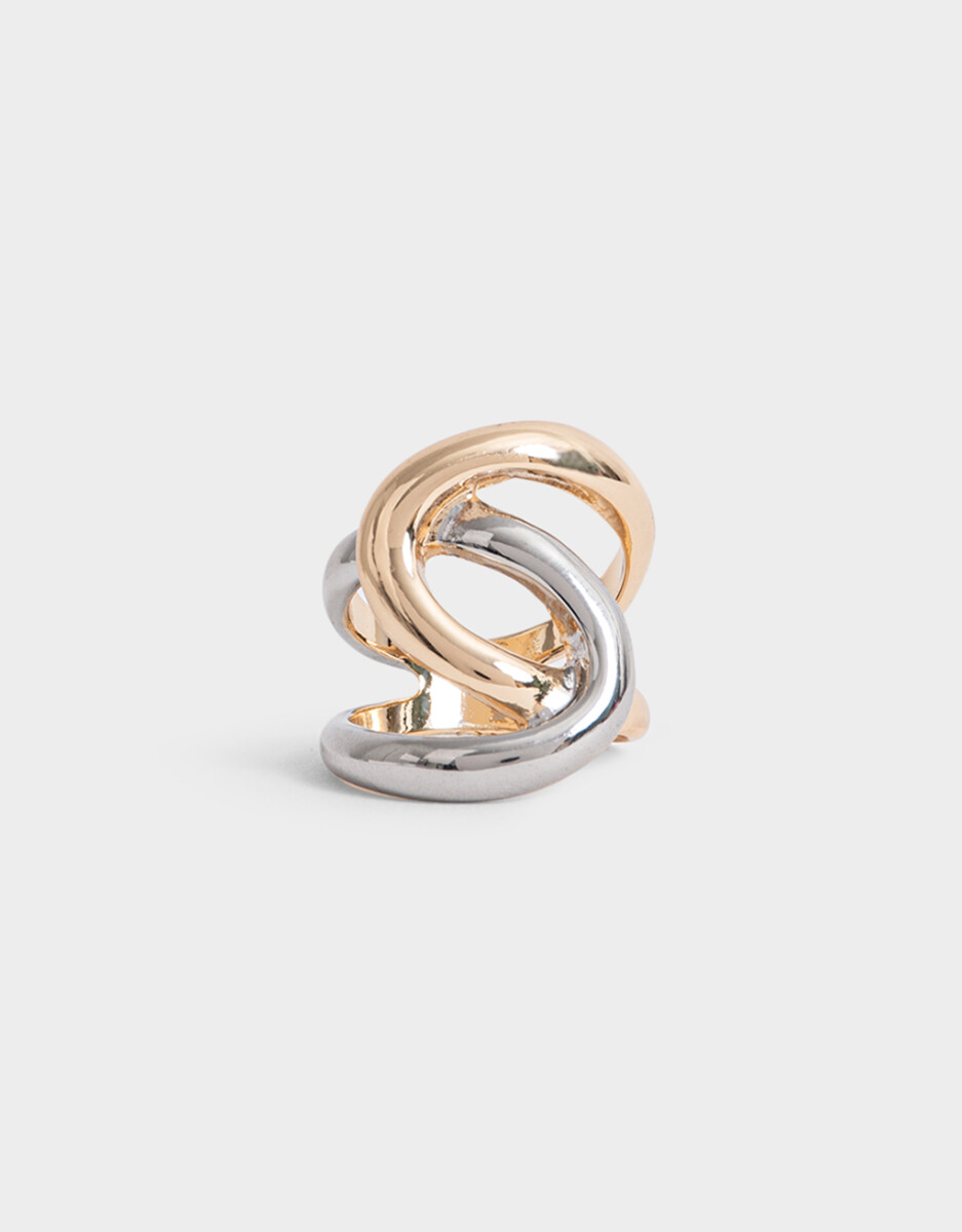 Anillo Metal Ondulado Mixplating 