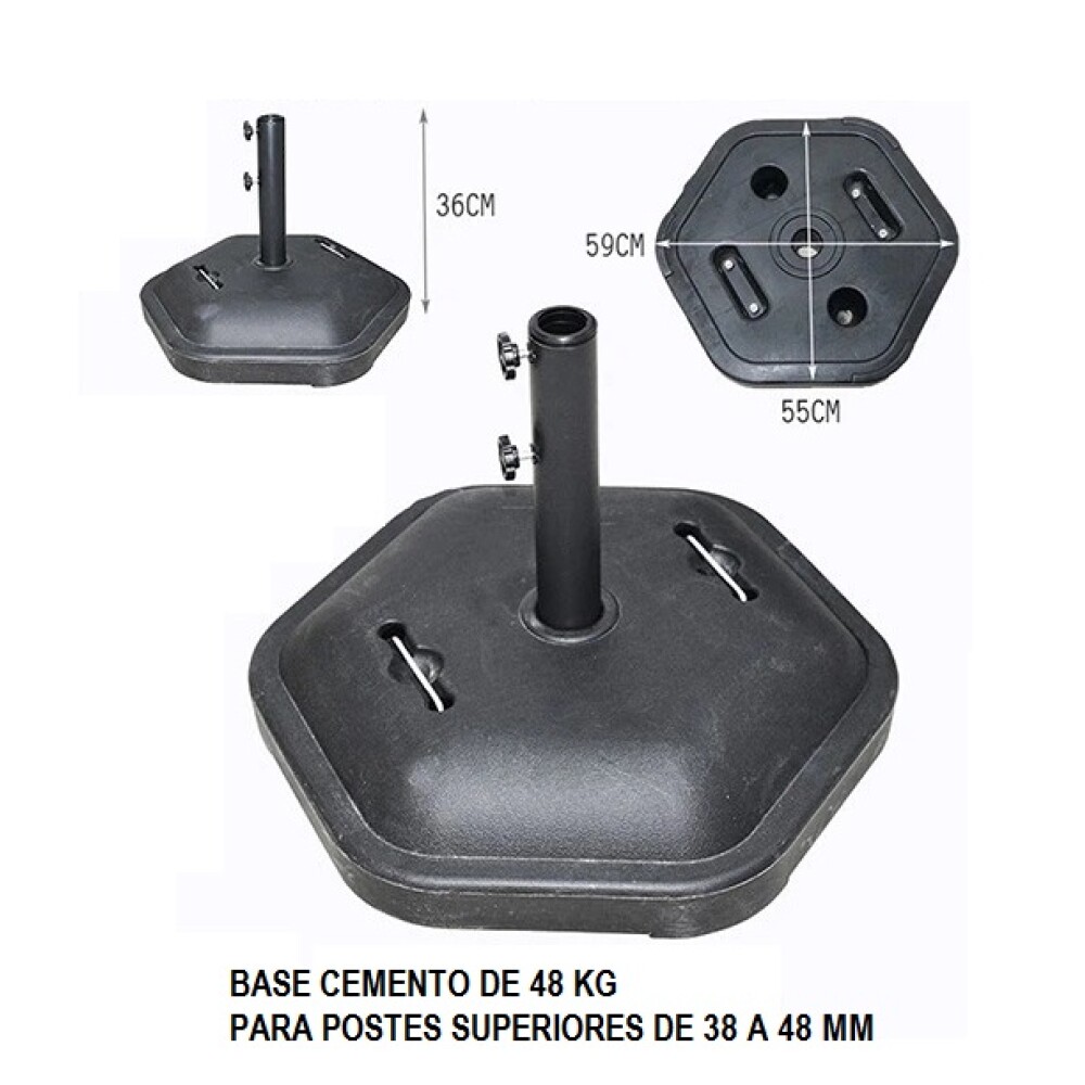 Base Sombrilla Profesional Cemento Recubierto Pvc De 48 Kg. Base Sombrilla Profesional Cemento Recubierto Pvc De 48 Kg.
