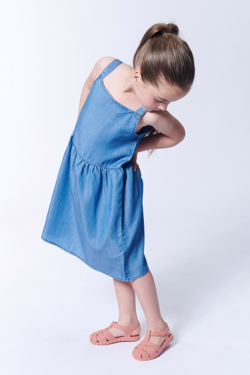 Vestido lyocell tirantes Azul