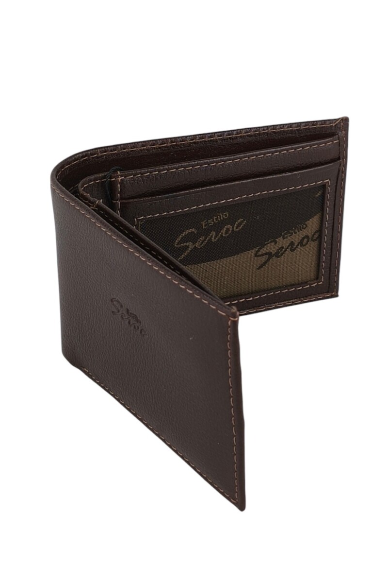 Billetera Clásica grande 100% Cuero Chocolate