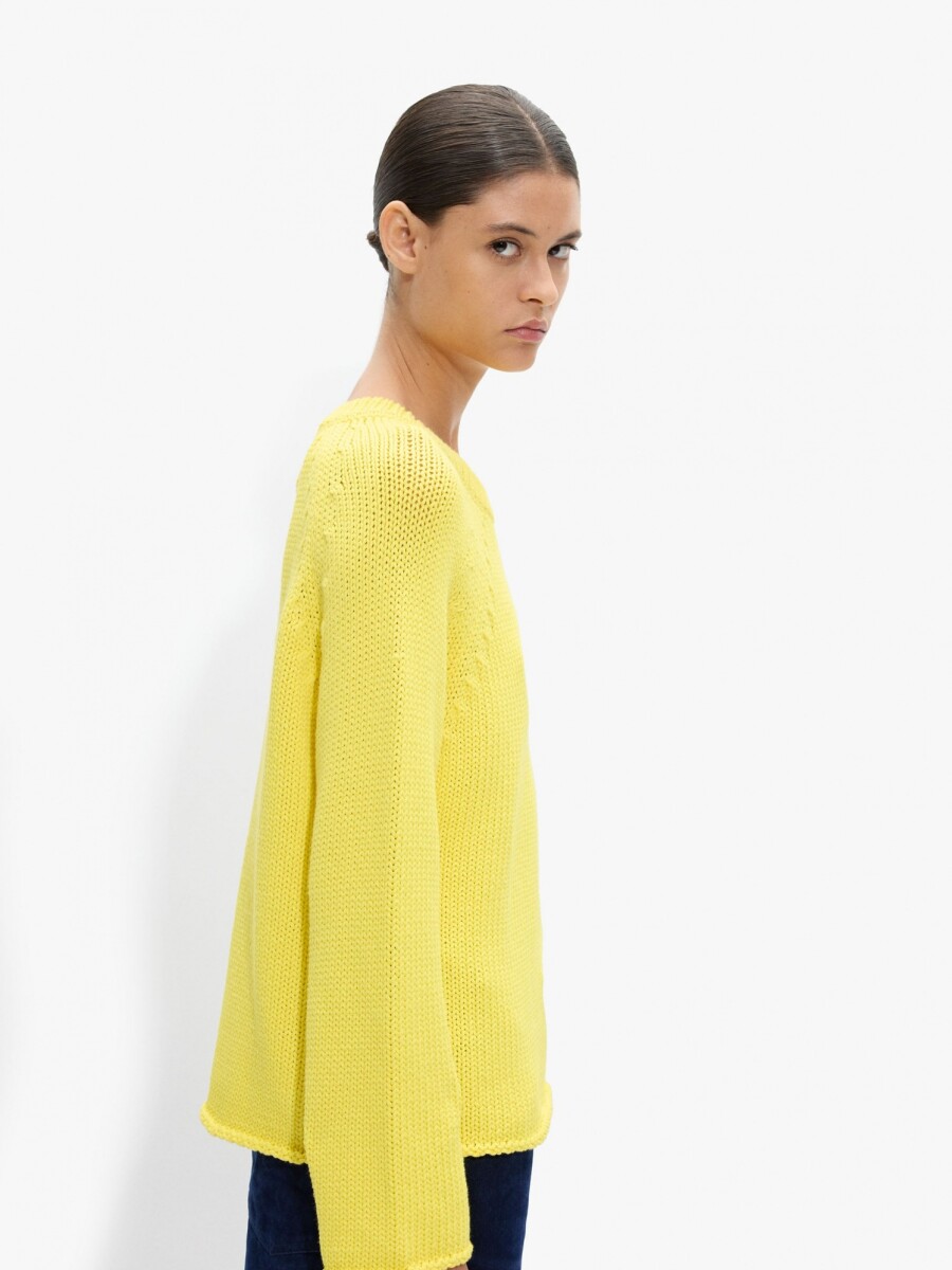 Jersey De Punto De Algodón amarillo