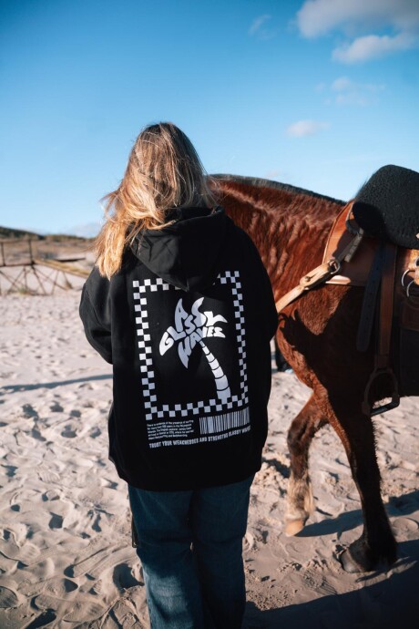Hoodie Explorer Over Fit / Negro U
