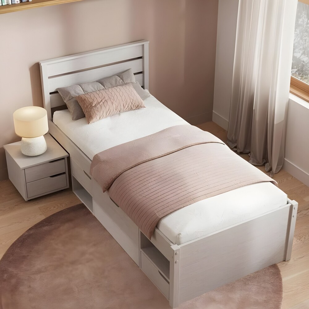 Respaldo 1 Plaza Madera maciza - Funcional Blanco