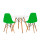 Juego de comedor Con Mesa Circular de 80cm + 2 Sillas Eames Verde