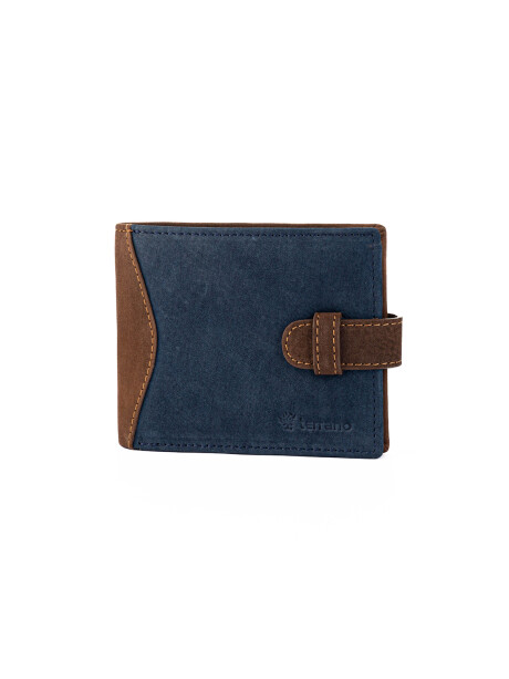 Billetera Nobuck con Presilla Azul