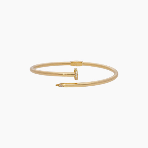 Esclava en oro 18K con diseño de clavo y circonias Esclava En Oro 18k Con Diseño De Clavo Y Circonias