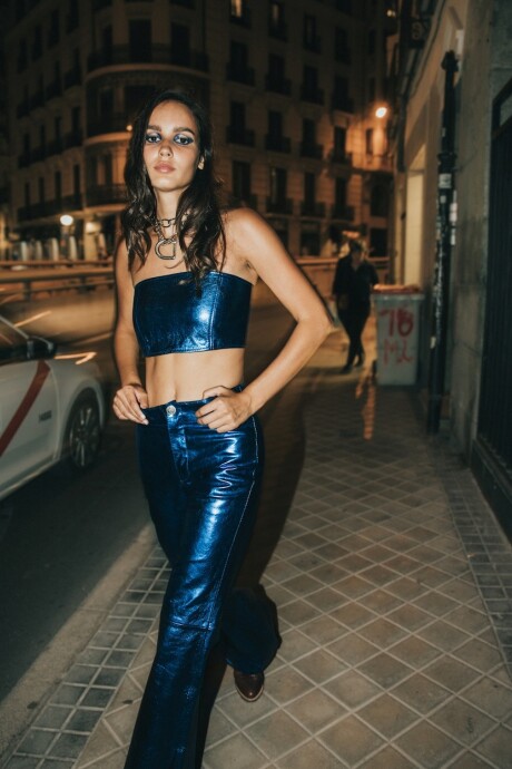 Formal Leather Pants Galácticos Azul