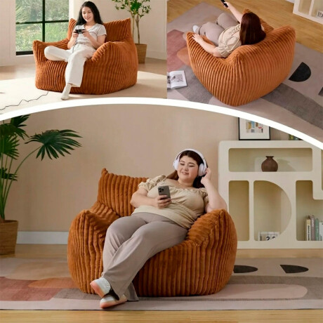 Sillón Sofá Puff Gigante Cloudnest 1 Cuerpo Pana Marron