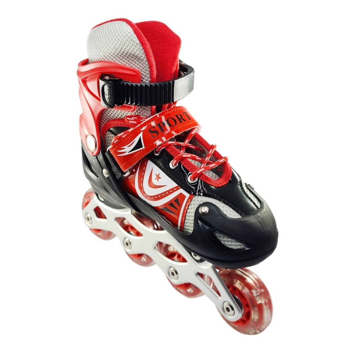 Patines Rollers Extensibles Calidad Colores Infantil Niños - Variante Color Rojo Talle 39-42 (L) 