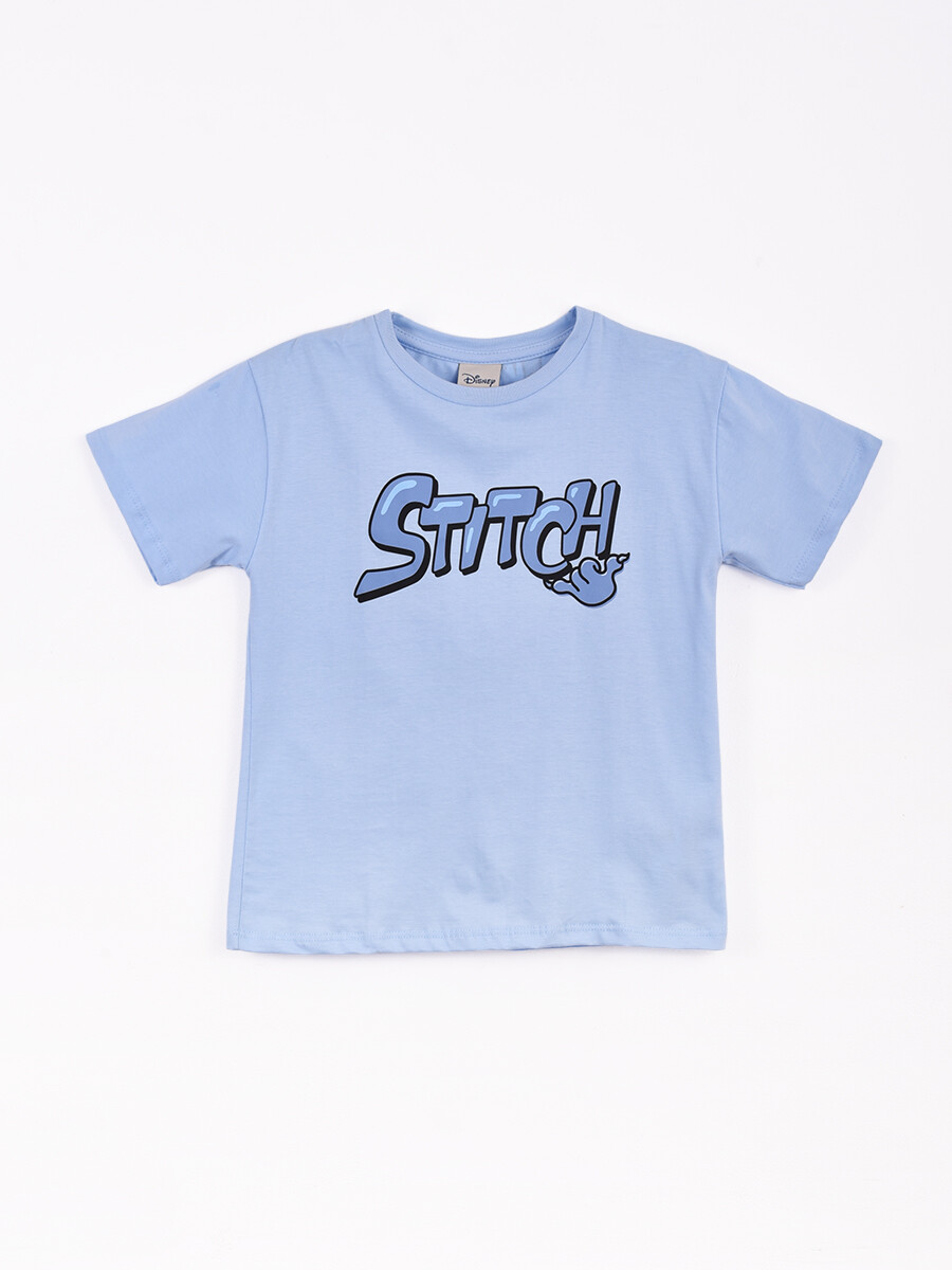 REMERA HELLO STITCH - AZUL PIEDRA 