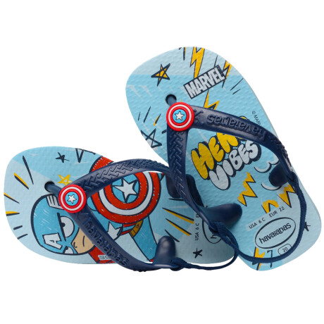 Havaianas Calzado Infantil Chancleta Ojota Sandalia Celeste-Capitán-América