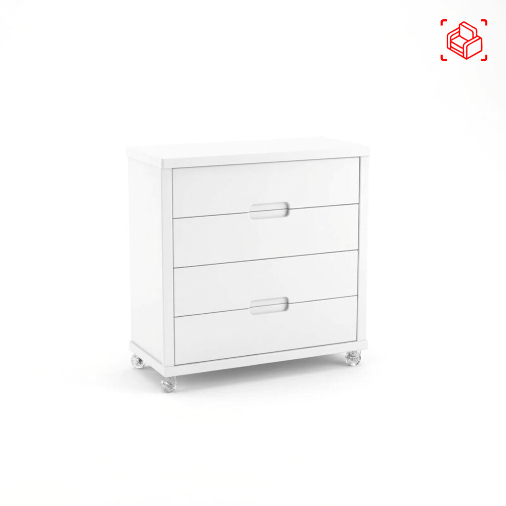 COMODA CAJONERA 4 CAJONES MDF BLANCO TUTTO