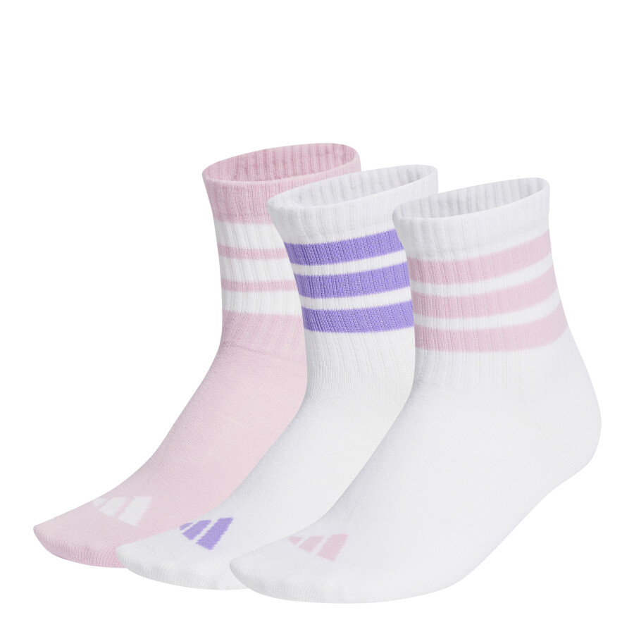 Medias Unisex Adidas x3 LK RIB Blanco - Rosa - Violeta