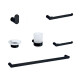 Set De Accesorios Metalico 6 Piezas Acero Inox Negro Mate