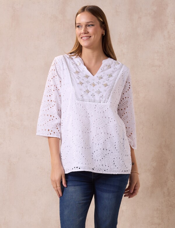 Blusa Broderie BLANCO
